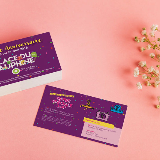 Cartes manèges Braderie Anniversaire Place du Dauphiné - Agence de communication akinai akinaï