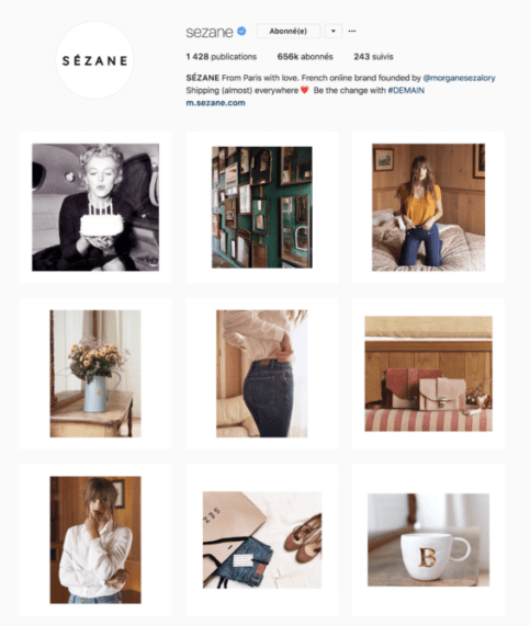 Sezane Feed Instagram Agence Akinai 2019